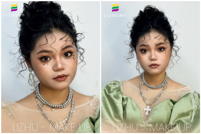 氛圍丸子頭造型，南寧寫真化妝師作品