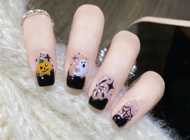 萬圣節(jié)煙花美甲，南寧美甲進(jìn)修分享教程