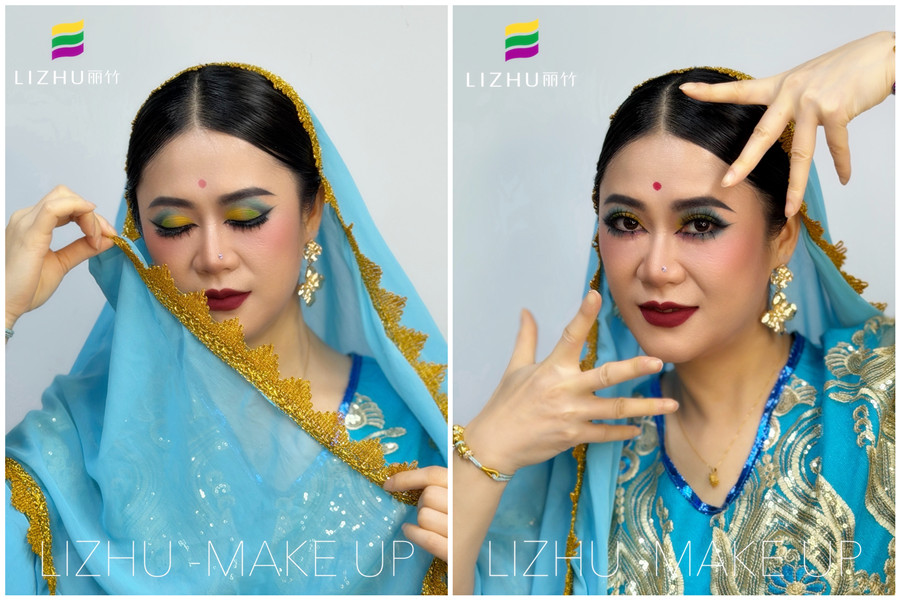 異域風情印度妝，南寧彩妝形象造型學校作品