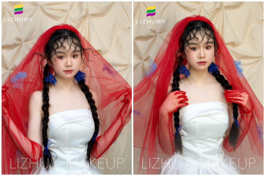 小眾新娘造型，廣西彩妝造型學校課堂作品