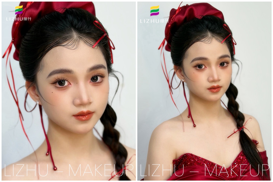 減齡辮子造型，廣西化妝高彩培訓作品