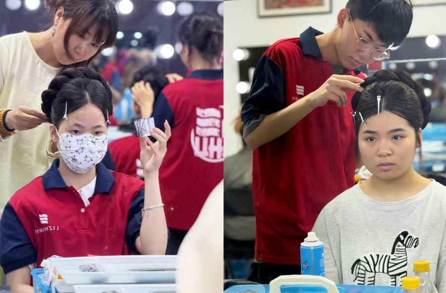 化妝造型盤發(fā)練習(xí)，南寧化妝發(fā)型培訓(xùn)